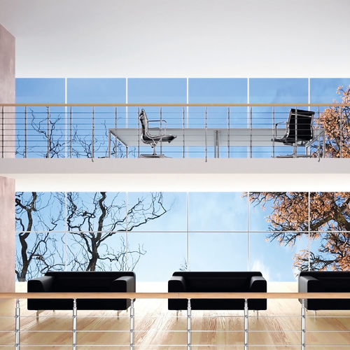 Stainless steel railing - CHROME R - Mobirolo - steel / wooden / with bars