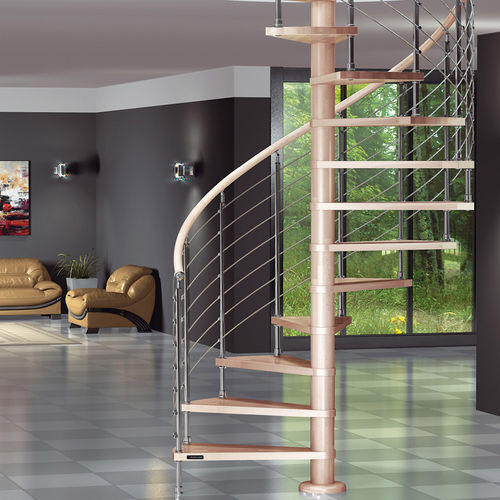 Spiral staircase - DIABLE - Mobirolo - wooden step / metal frame / contemporary