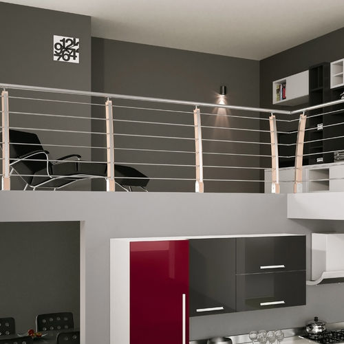 Steel railing - ARC 100 - Mobirolo - with bars / indoor / for mezzanines