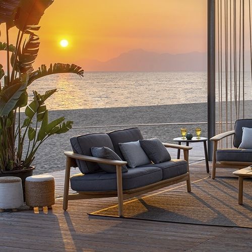 Contemporary sofa - Twins - EMU - outdoor / fabric / with armrests