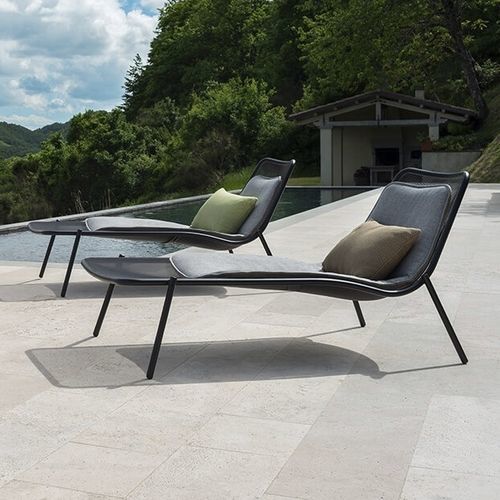Contemporary sun lounger - Round - EMU - fabric / steel / commercial