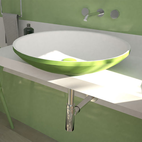 Countertop washbasin - CONCA - Technova S.r.l. - Pietraluce® / customizable / bicolor