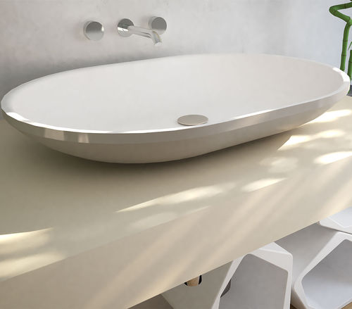 Countertop washbasin - CONCA - Technova S.r.l. - Pietraluce® / customizable / bicolor