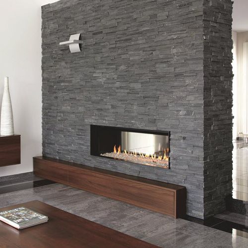 Gas fireplace - LUNA DIAMOND 1300 DH - M-Design - built-in / double-sided / closed hearth