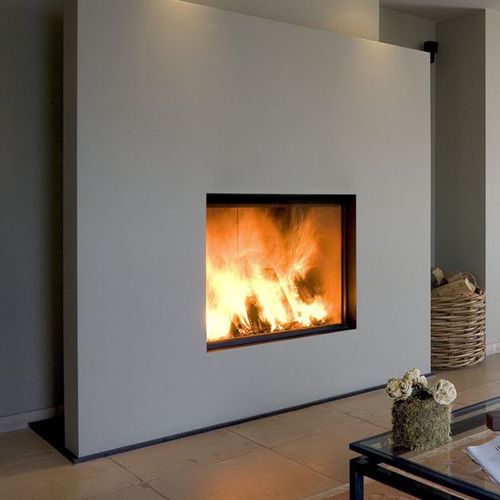 Wood-burning fireplace - LUNA DIAMOND 1000V - M-Design - built-in / Single-sided / closed hearth