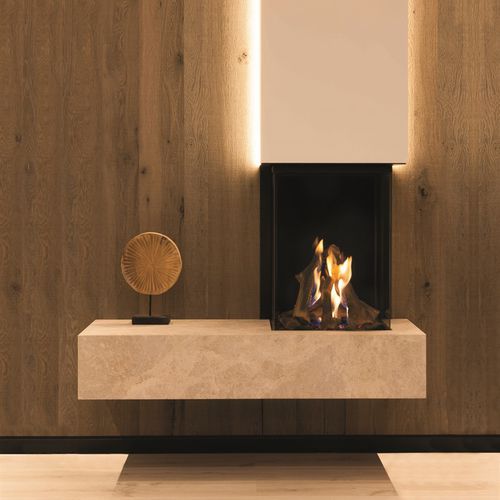 Gas fireplace - TRUE VISION 550 DC - M-Design - wall-mounted / Single-sided / closed hearth