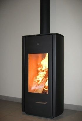 Wood heating stove - TRENTO RONDO - M-Design - 8 kW / contemporary / steel