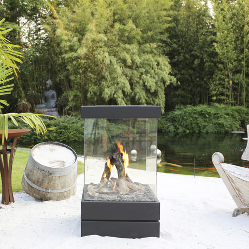 Gas fireplace - CUBE 500 AND 600 - M-Design - free-standing / island / central