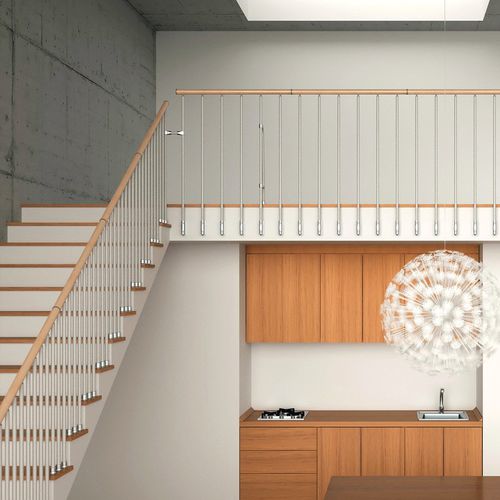 Steel railing - FOX R - SK SYSTEME - PVC / with bars / indoor