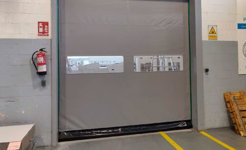Roller industrial door - Manusa - flexible strip / roll-up / 304 stainless steel