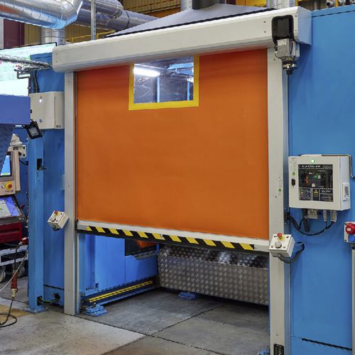 Roll-up industrial door - PLE 1 - Manusa - steel / aluminum / anodized aluminum