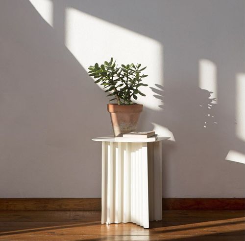 Contemporary side table - PLEC - RS LIFE - marble / steel base / square