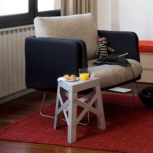 Contemporary side table - EIFFEL - RS LIFE - aluminium / cardboard / aluminum base