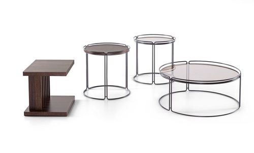 Contemporary coffee table - MONOLITH - Ditre Italia - wooden / glass / round