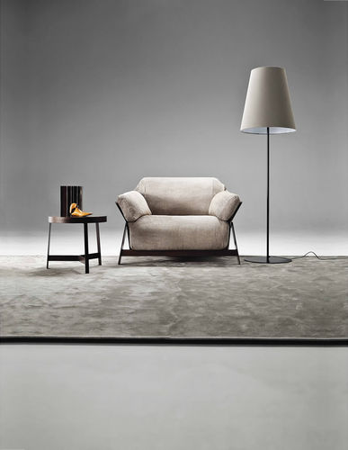 Contemporary armchair - KANAHA - Ditre Italia - leather / fabric / iron