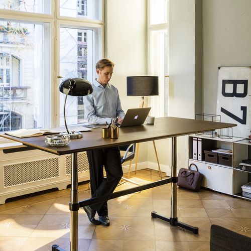 Contemporary work table - USM Kitos - USM Modular Furniture - wooden / metal base / rectangular