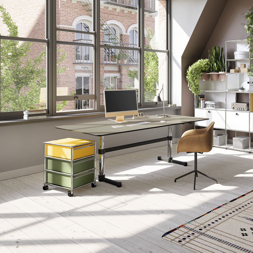 Metal office unit - USM Haller - USM Modular Furniture - 3-drawer / on casters