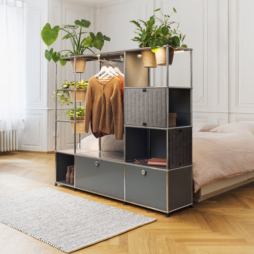 Modular wardrobe - USM Haller Soft Panel – Grey - USM Modular Furniture - contemporary / synthetic fiber / recycled plastic