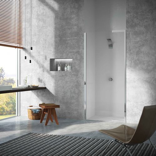 Glass shower enclosure - calibe - stainless steel / aluminum / for alcoves