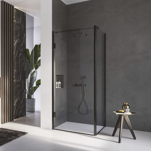 Glass shower enclosure - calibe - aluminum / corner / home