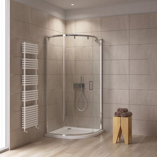 Glass shower enclosure - SILANUS - calibe - stainless steel / aluminum / sliding door