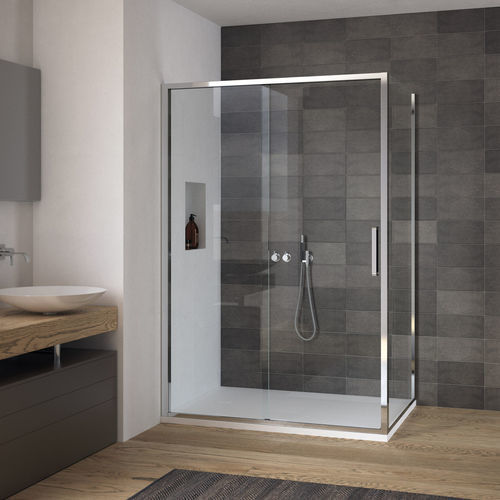 Stainless steel shower enclosure - calibe - aluminum / sliding door / corner