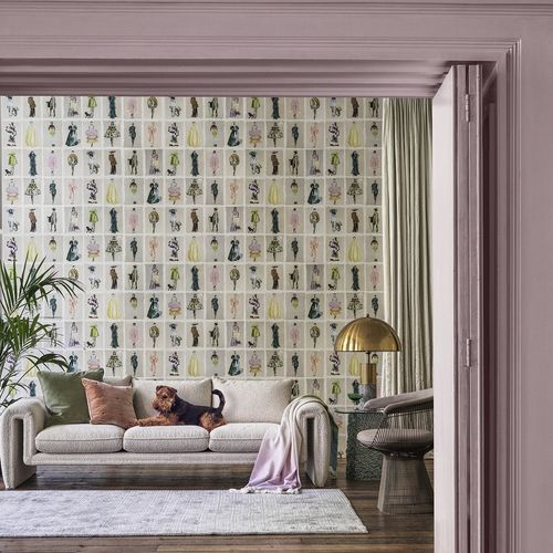 Contemporary wallpaper - Couture Carousel - Cole&Son - fabric / monochrome / person