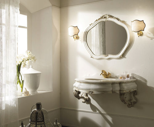 Wooden washbasin cabinet - KITHNOS - Mobili di Castello - classic / with mirror