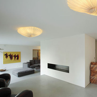 Contemporary ceiling light - MORNING GLORY : CORAL - Aqua Creations - silk / LED / compact fluorescent