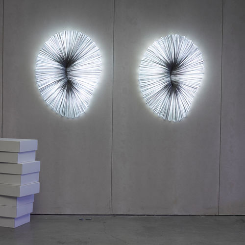 Contemporary wall light - MORNING GLORY : CORAL - Aqua Creations - indoor / silk / home