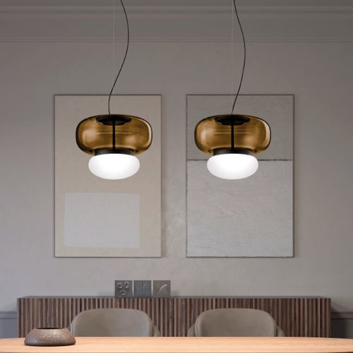 Pendant lamp - FARO - Vistosi - metal / glass / contemporary