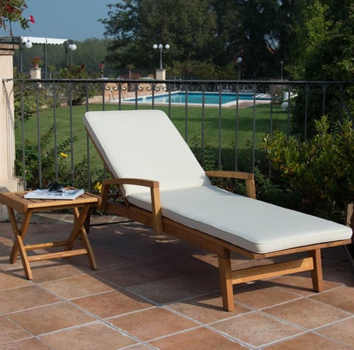 Contemporary sun lounger - FLOR - Pircher Oberland - wooden / adjustable backrest / on casters