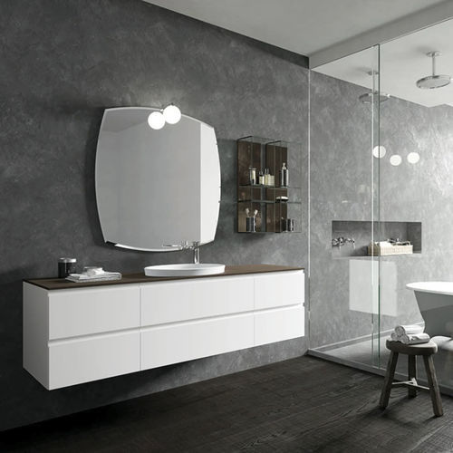 Wall-hung washbasin cabinet - GOLA 09 - ARCHEDA - HPL / glass / contemporary