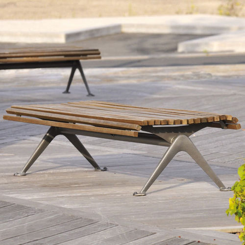Contemporary public bench - NAPLES - AREA - wooden / metal
