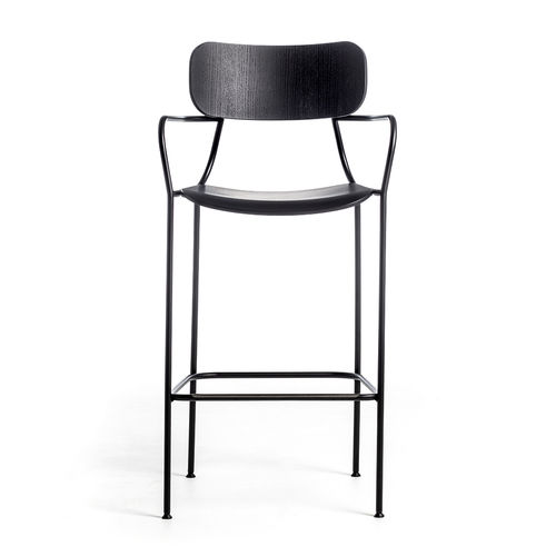 Contemporary bar chair - Kiyumi ST - arrmet - indoor / plywood / ash