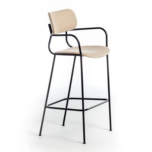 Contemporary bar chair KIYUMI ST arrmet velvet / wool / powder
