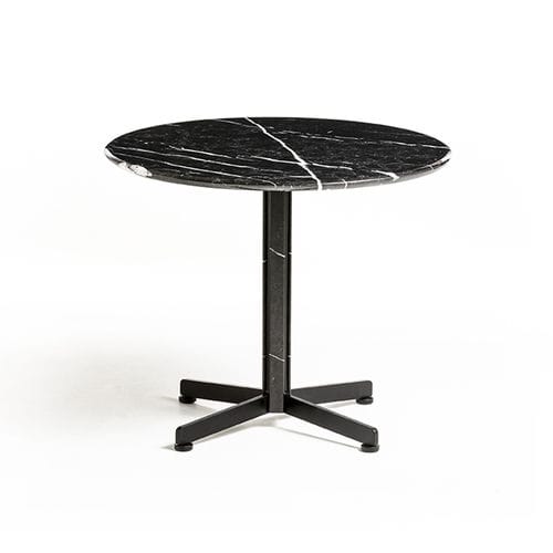 Contemporary coffee table - Piana S - arrmet - marble / painted metal base / round