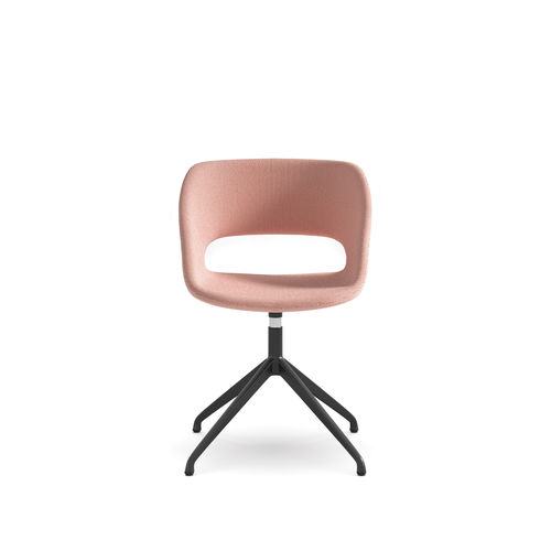 Contemporary visitor chair - Kabira SP - arrmet - indoor / fabric / polished aluminum