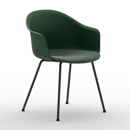 Contemporary chair - Máni Armshell+f 4L - arrmet - indoor / fabric / leather
