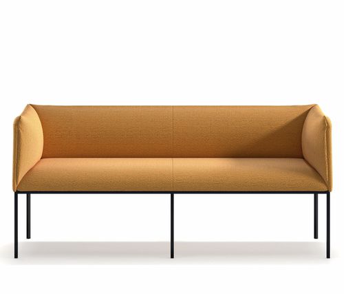 Contemporary upholstered bench - Sharp XL SO - arrmet - fabric / leather / steel base