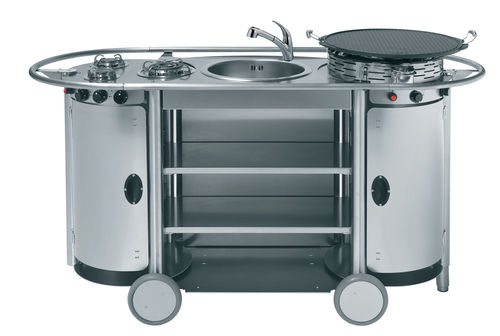 Outdoor kitchen - BONGOS : TUS BG 003 LUX - Emme Group - industrial style / stainless steel / with handle
