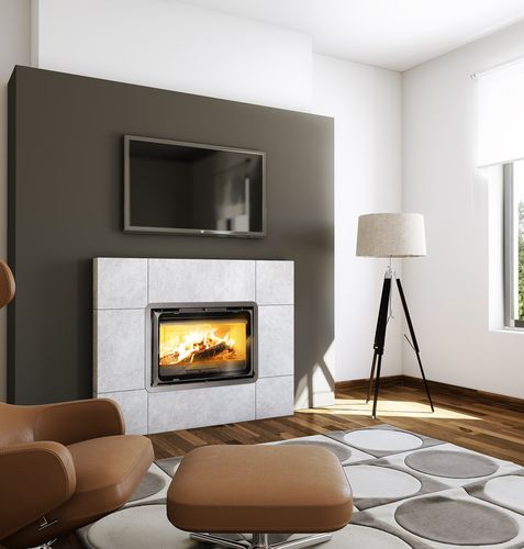 Wood-burning fireplace - K2-800 - Lacunza - built-in / Single-sided / closed hearth