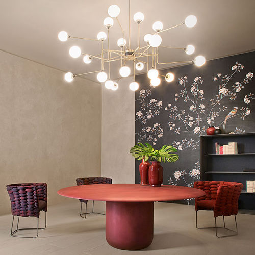 Contemporary table - GON - PAOLA LENTI - steel / plastic / round