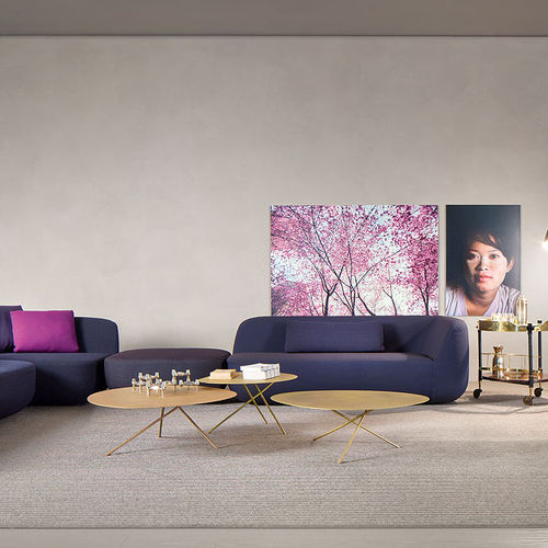 Contemporary side table - LEVER - PAOLA LENTI - stainless steel / home / garden