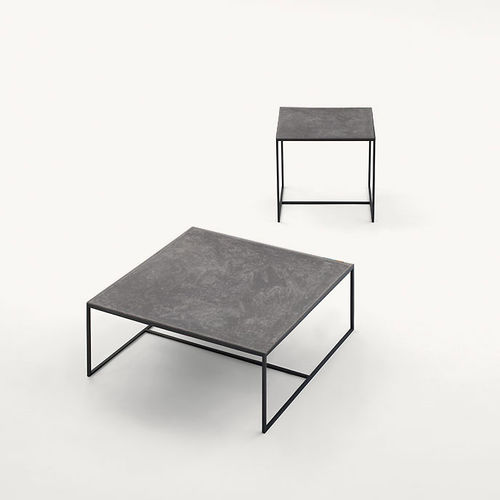 Contemporary side table - LIO - PAOLA LENTI - stainless steel / square / home