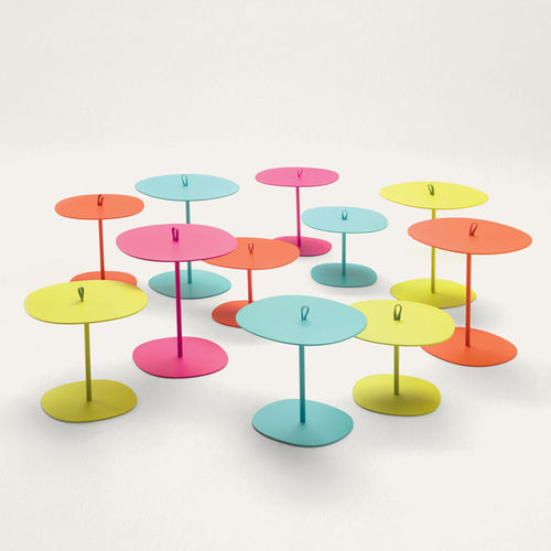 Contemporary side table - STRAP - PAOLA LENTI - varnished aluminum / square / home
