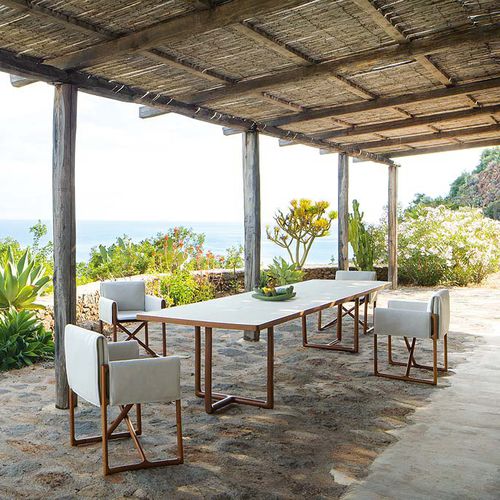 Contemporary table - PORTOFINO - PAOLA LENTI - wenge / varnished aluminum / rectangular