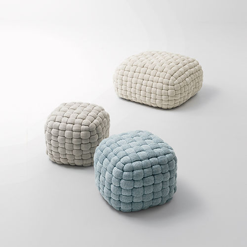 Contemporary pouf - TOBIT - PAOLA LENTI - fabric / polyester / round