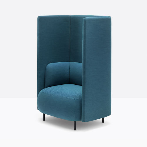 Contemporary armchair - BUDDYHUB BDH001/140  - PEDRALI - fabric / high-back / privacy