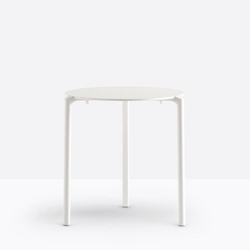 Contemporary table - JUMP TJ3 - PEDRALI - laminate / aluminum base / round